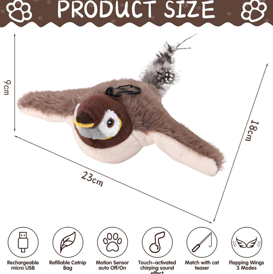 Flappy Bird Cat Toy  Interactive Rechargeable Toys for Cats